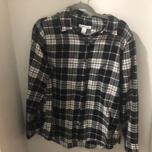 Black and White Plaid Button Down